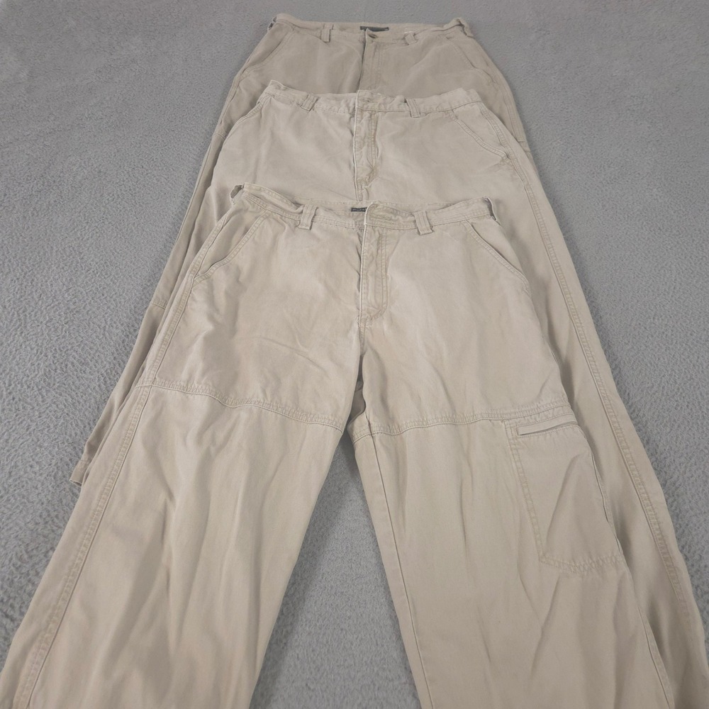 LOT OF 3 Royal Robbins Pants Mens 32x32 Khaki Straight Leg Cotton Canvas Utility